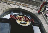 Hard Rock Café, Cardiff, built up alluminium letters powder coated and illuminated with exposed neon