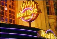Hard Rock Casino neon sign + canopy London